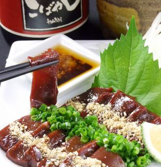 Liver sashimi (horse meat)