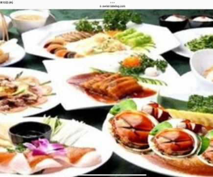 1級料理長！各種ご宴会【鮑丸1個・フカヒレ姿北京ダック・飲放題】コース11000円⇒9800円(税込)