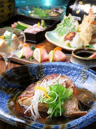 【会社宴会・気の合う仲間との飲み会に♪】お造り盛や揚げ物も！2H飲み放題付きおまかせコース6980円(込)