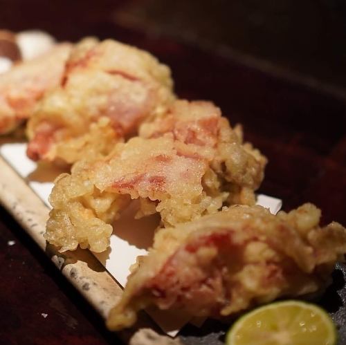 Maitake mushroom and prosciutto tempura