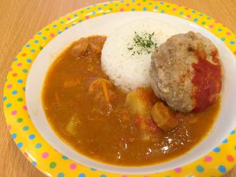 【キッズカレー】ハンバーグカレー　パンビュッフェ・ドリンクバー付