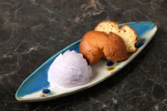 サーターアンダギーと紅芋アイス