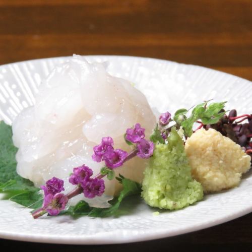 white shrimp sashimi