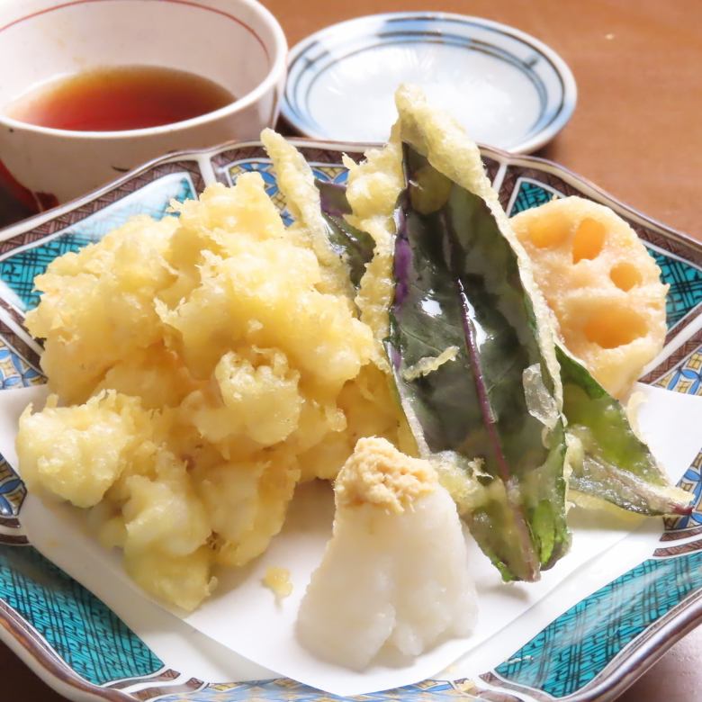 鱈魚白和加賀蔬菜天婦羅