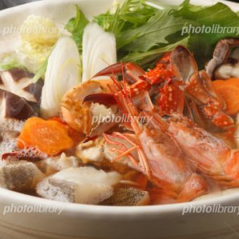 刺身盛×旬の天ぷら×海鮮鍋【120分飲み放題付!贅沢鍋コース】5500円(税込)