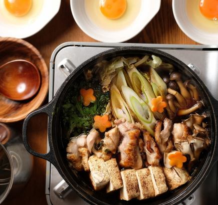 [Chicken sukiyaki hotpot course] 7 dishes + 2 hours all-you-can-drink