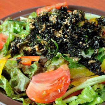 Fried Korean seaweed plum salad