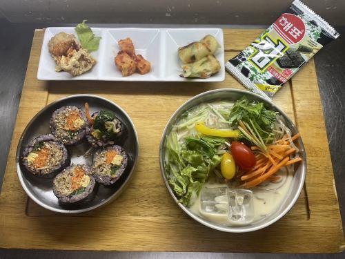 Kimbap & cold noodle lunch