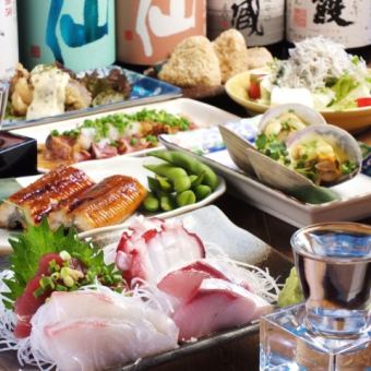 ``Most popular on the road!'' One plate per person ☆ Includes our proud local sake [2.5 hours all-you-can-drink included] Course <8 dishes in total> 5,000 yen