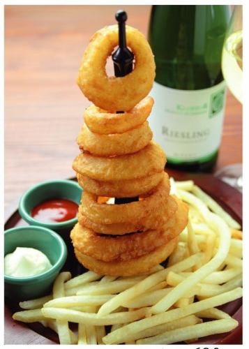 Onion Ring Tower & French Fries