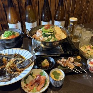 ☆八福豪華満腹コース ＜全９品＞★120分飲み放題付きで7,000円☆