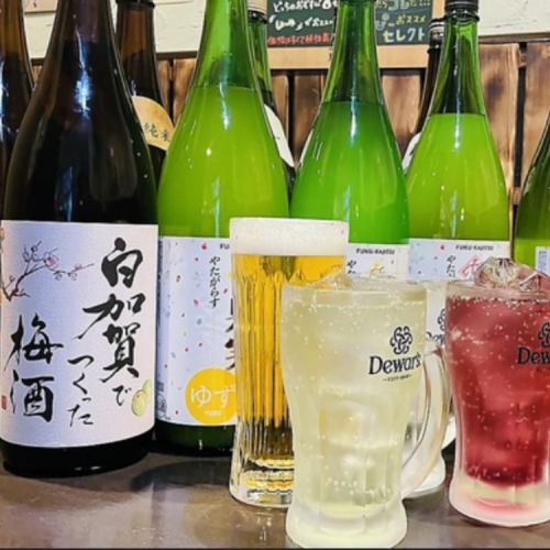 料理に合う100種類のドリンクをご用意しております♪