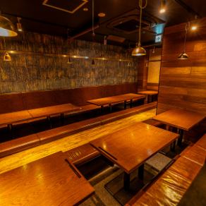 店内奥の掘りごたつ席は最大30名様程度までご利用可能です。名古屋駅周辺での宴会・飲み会・歓送迎会におすすめです。