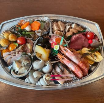 New Year's limited edition hors d'oeuvre: Plum, 7,500 yen, with abalone, serves approximately 2