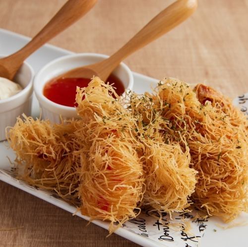 天使の髪！海老の包み揚げ　～タルタルソース＆スイートチリソース添え～