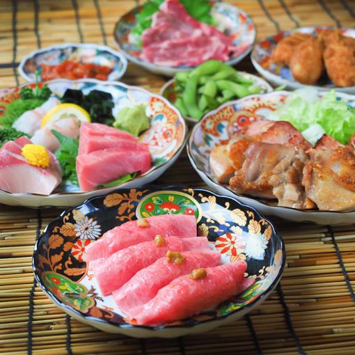 【初夏肉祭】和牛寿司、3种肉拼盘、共8道菜品、2.5小时无限畅饮5,980日元→4,480日元
