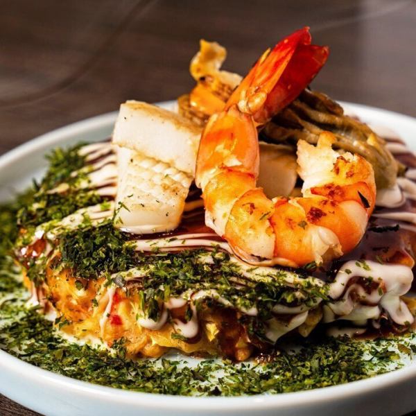 自慢の海鮮鉄板料理を食うべし！！