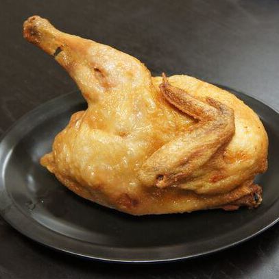 Half fried chicken