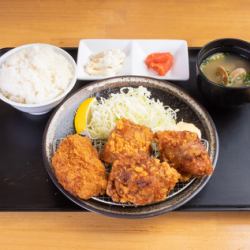 ザンギ＆自家製蟹クリームコロッケ定食 ザンギ3個入り