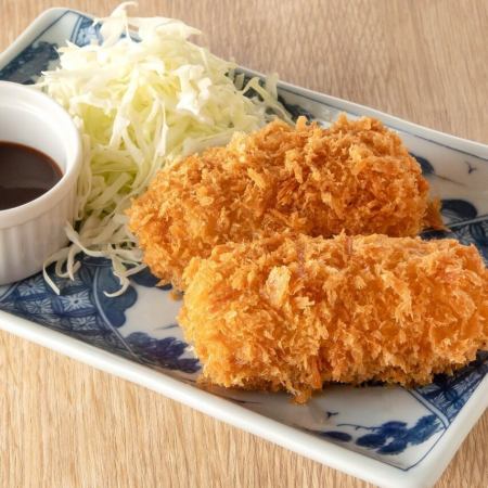 Two oyster cream croquettes