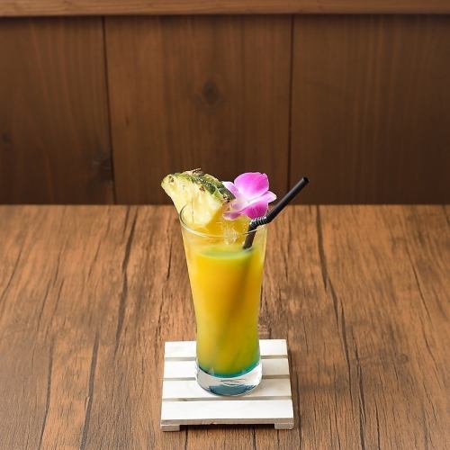 A tropical, cute and vibrant drink