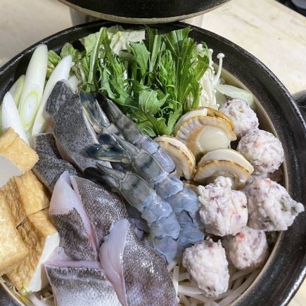  【お料理のみ贅沢コース】2種から選べる鍋や刺身盛合せ8種等々全8品『松』コース⇒5000円(税込)