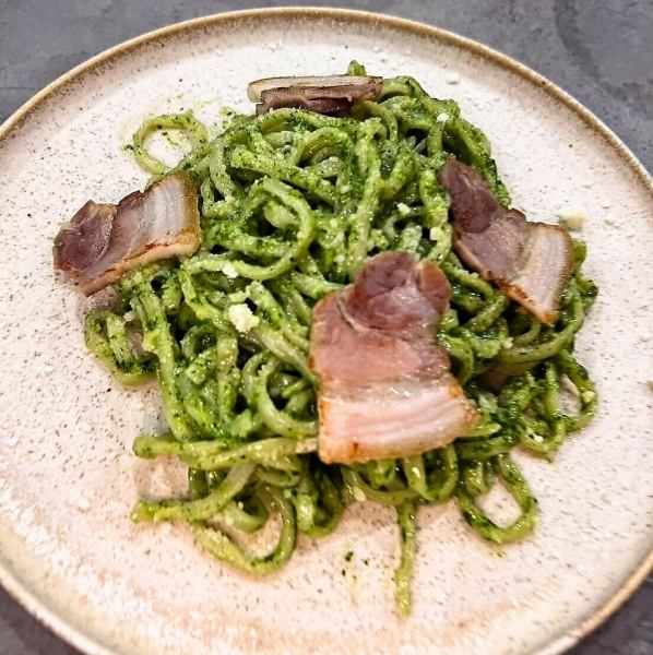 クセになる！！【からし菜の沖縄麺まぜそば】