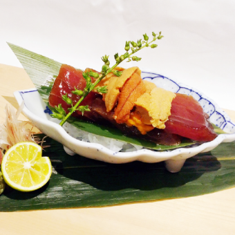 Pickled tuna raw sea urchin