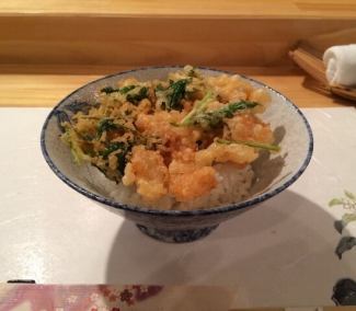 〆の小かき揚げ天丼