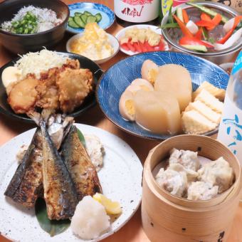 本格炭火焼が楽しめるお手軽コースお料理８品＋120分飲み放題付３５００円（税込み）