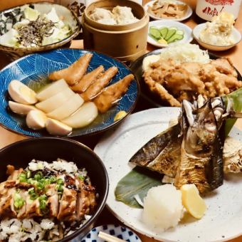 Enjoy authentic charcoal grilled dishes with this easy course meal, including 8 dishes and 120 minutes of all-you-can-drink, for 3,500 yen (tax included)