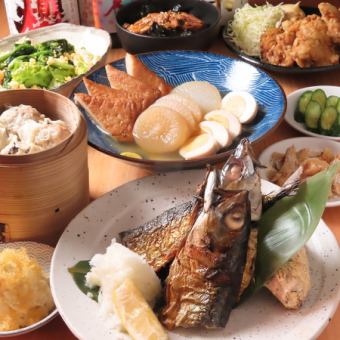 本格炭火焼が楽しめるお手軽コースお料理８品＋120分飲み放題付３５００円（税込み）