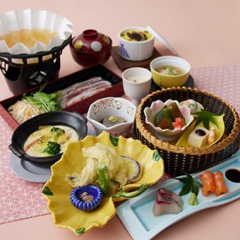 【季節の特別会席】柚子みぞれ豚しゃぶ小鍋 かりん 4,000円（税サ込）