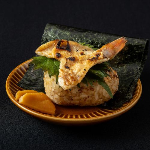 Grilled rosy seabass rice ball