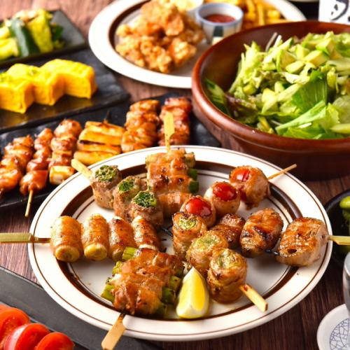 Great value! All-you-can-eat yakitori for 3 hours and all-you-can-drink ◎