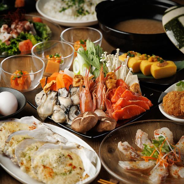 痛風うにしゃぶコース全８品、ウニをつかった贅沢なコースです♪