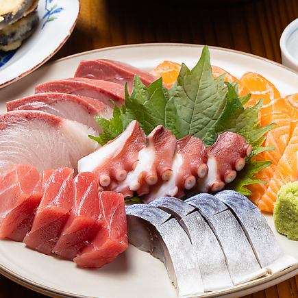 宴会におすすめ!コスパ抜群2.5時間放題付きコース♪新鮮な生本マグロ入り刺身やおでんなど全8品