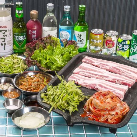 こだわりの極厚 ミナリ生サムギョプサルセット