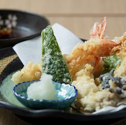 Shrimp and seasonal vegetable tempura