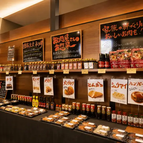 お肉屋さんの惣菜勢ぞろい