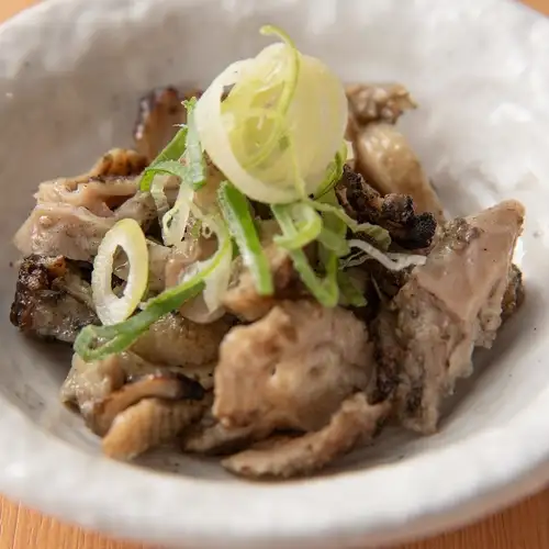 Chicken skirt steak with charcoal ponzu sauce