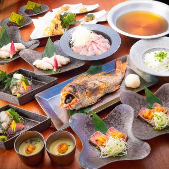 【2名様限定】2.5時間飲み放題付全8品『のどぐろ原始焼きコース』11,000円（税込）