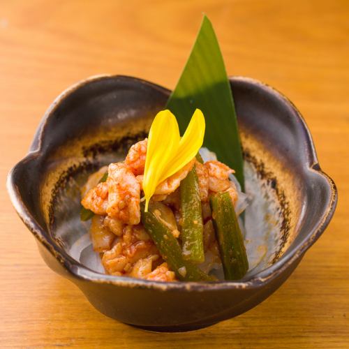 つぶ貝と山クラゲのチャンジャ