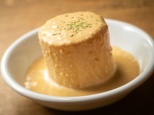 Warm radish with porcini sauce