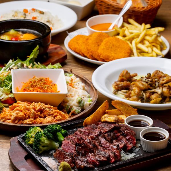 【新年会】予約限定価格！生ビール付飲み放題《ハラミステーキコース》5500円→5000円