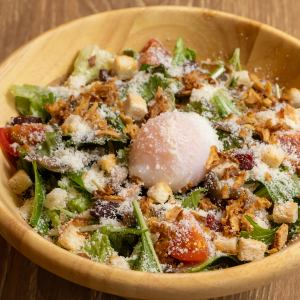 Warm ball Caesar salad
