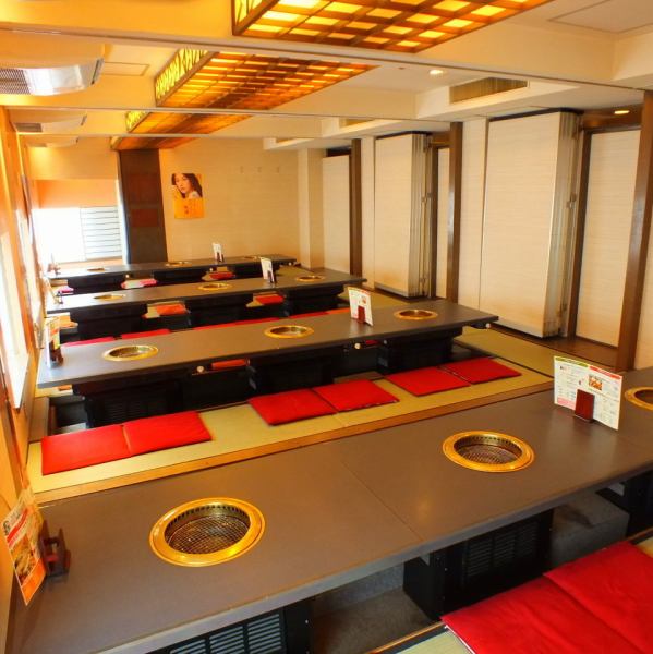 歓迎会・送別会・各種ご宴会に！間仕切りOKの掘りごたつお座敷がおすすめです★宴会は最大80名様まで！人数によって個室としてご利用頂けます。
