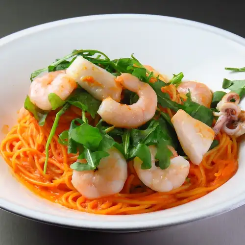 海老とバジルのトマトパスタ