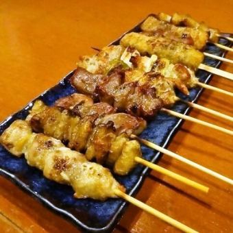 烤雞肉串/皮膚/ Bonjiri /胃izz / Petro /棕褐色/豬肉玫瑰/ Tsukune / Negima