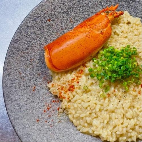 Rich miso with lobster and risotto with dashi